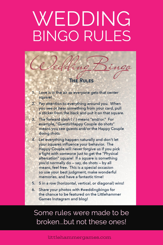 Wedding Bingo Rules