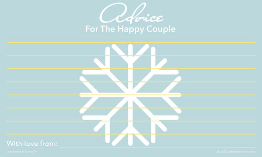 Snowflake-themed Advice for the Happy Couple cards