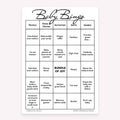 Black and white printable Baby Bingo baby shower game card