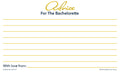 Gold and white Advice for the Bachelorette card with blank writing lines