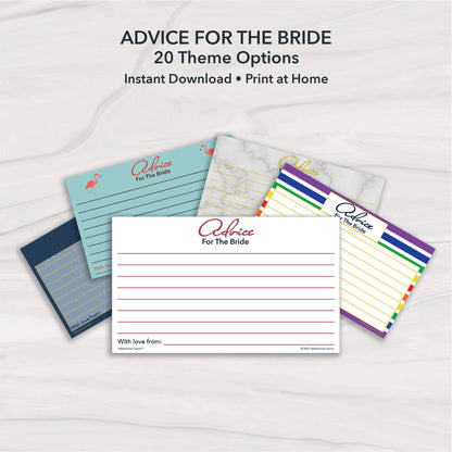 Advice for the Bride printable bridal shower advice cards collage with multiple designs