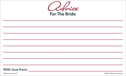 Printable rose gold bridal shower advice card for bride-to-be keepsakes