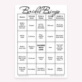 Black and white style printable bridal shower Bridal Bingo card