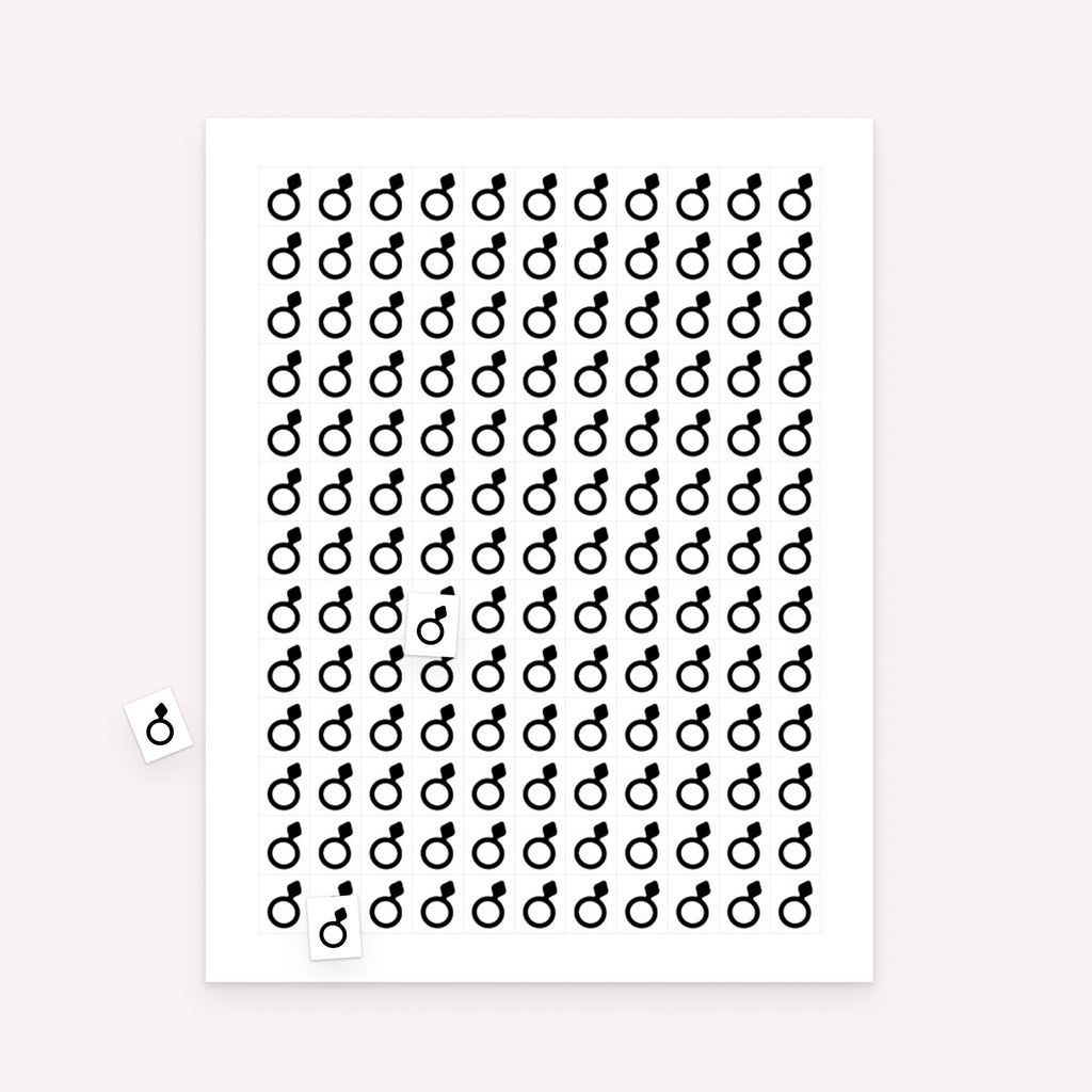 Printable bridal shower bingo markers sheet with rectangular markers and scattered pieces for marking game cards