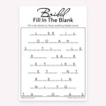 Bridal shower Bridal Fill in the Blank game card printable in black and white design