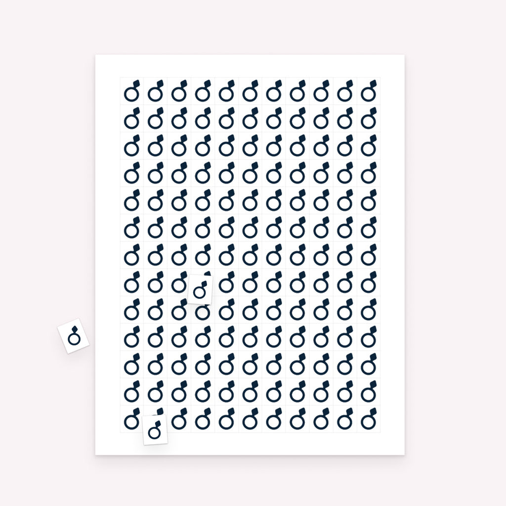 Printable bridal gift bingo markers sheet with rectangular markers and scattered pieces for tracking gifts