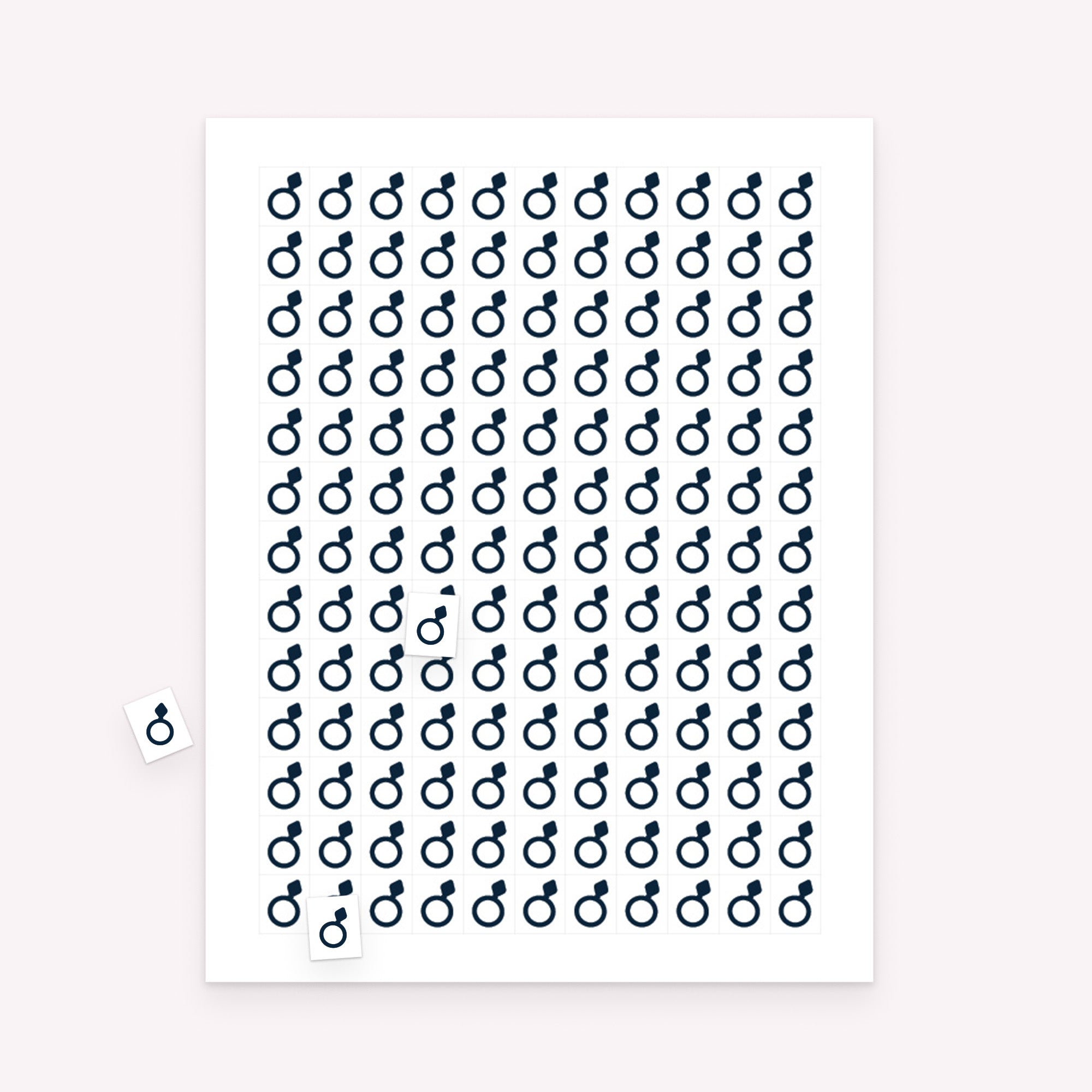 Printable bridal gift bingo markers sheet with rectangular markers and scattered pieces for tracking gifts