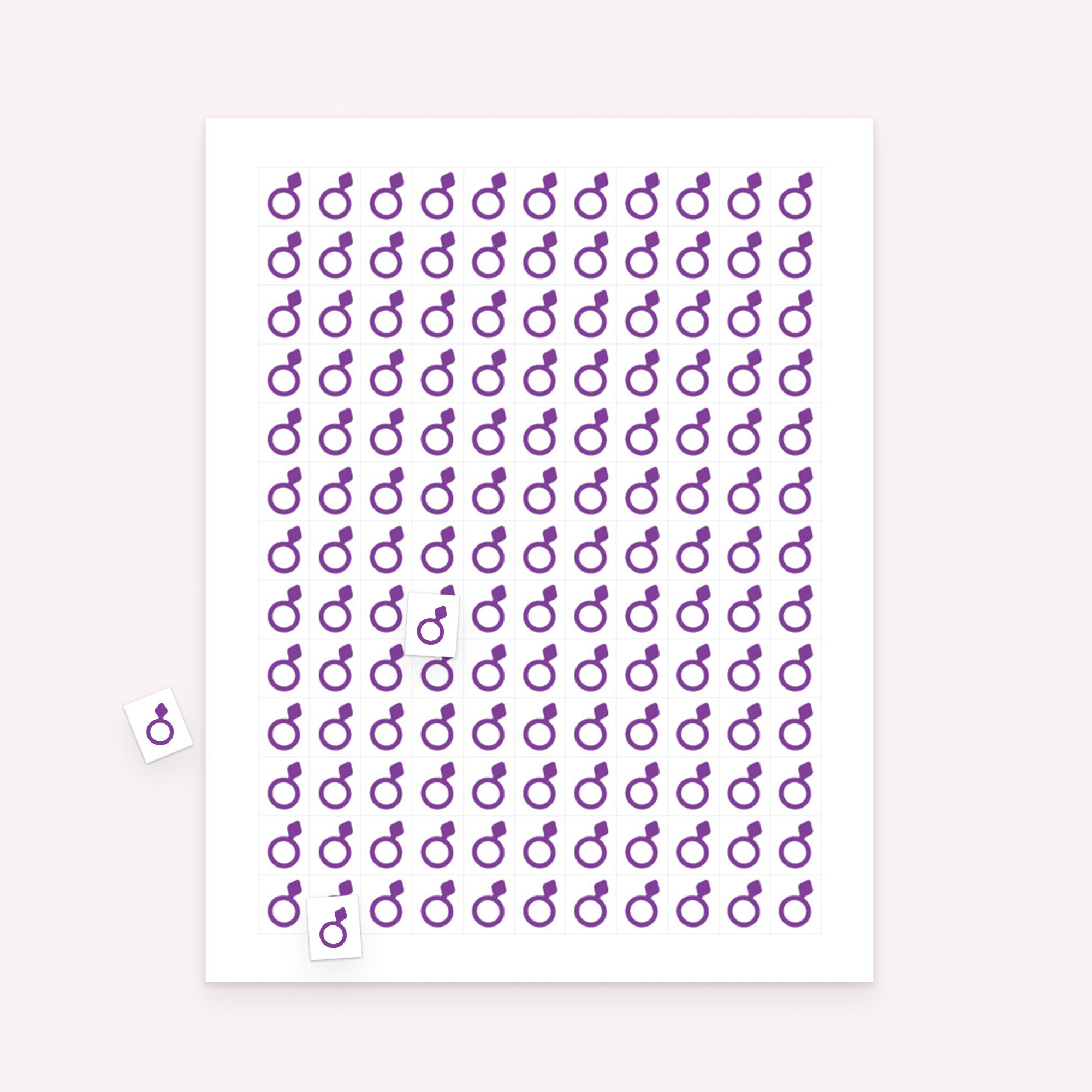 Printable bridal gift bingo markers sheet with rectangular markers and scattered pieces for tracking gifts