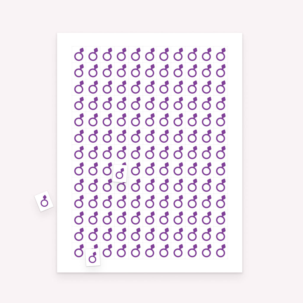 Printable bridal gift bingo markers sheet with rectangular markers and scattered pieces for tracking gifts