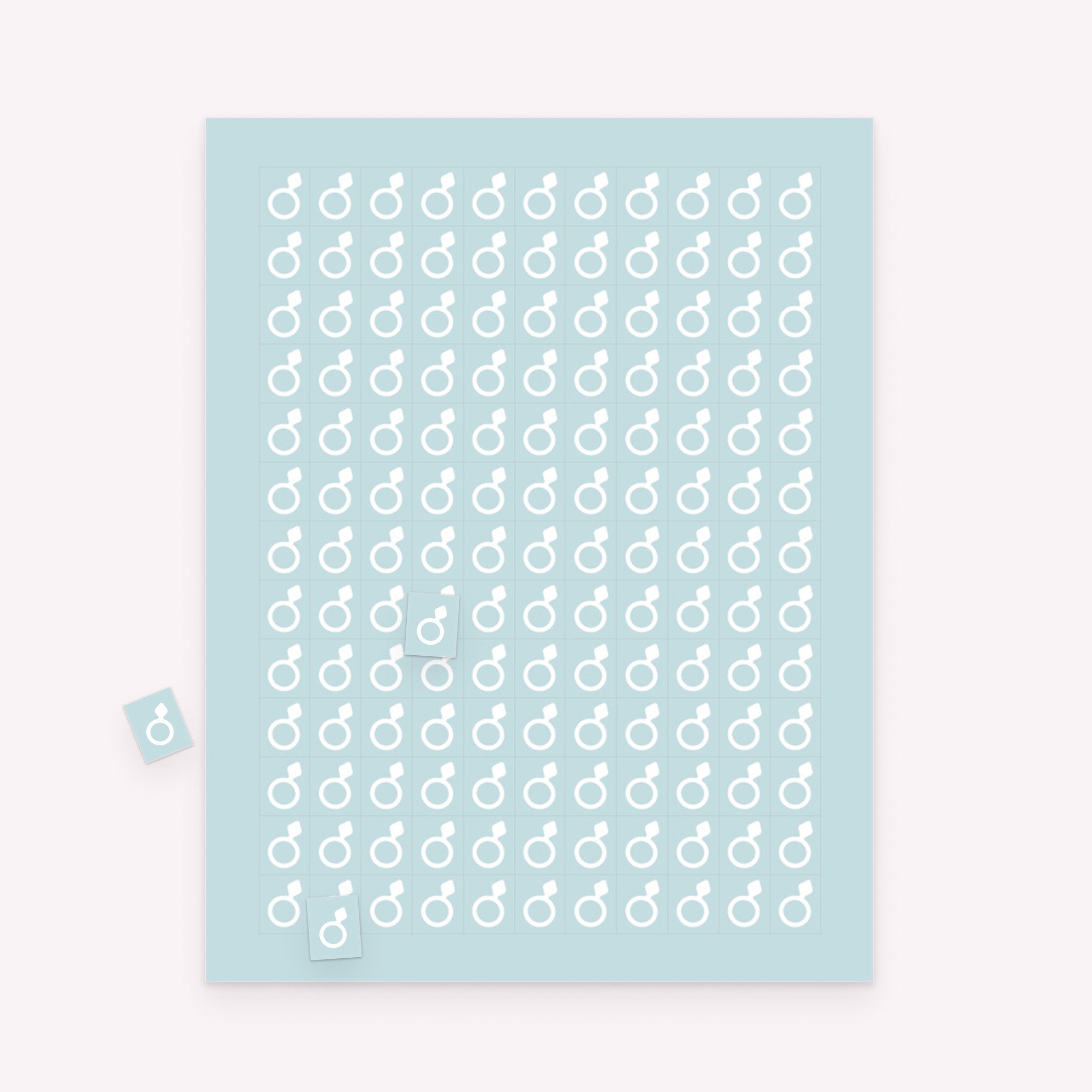 Printable bridal gift bingo markers sheet with rectangular markers and scattered pieces for tracking gifts