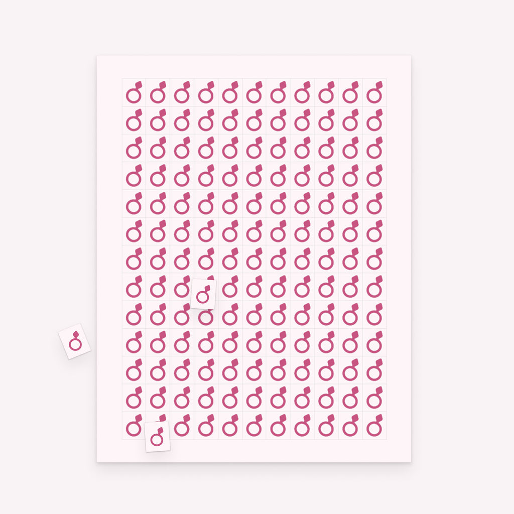 Printable bridal gift bingo markers sheet with rectangular markers and scattered pieces for tracking gifts