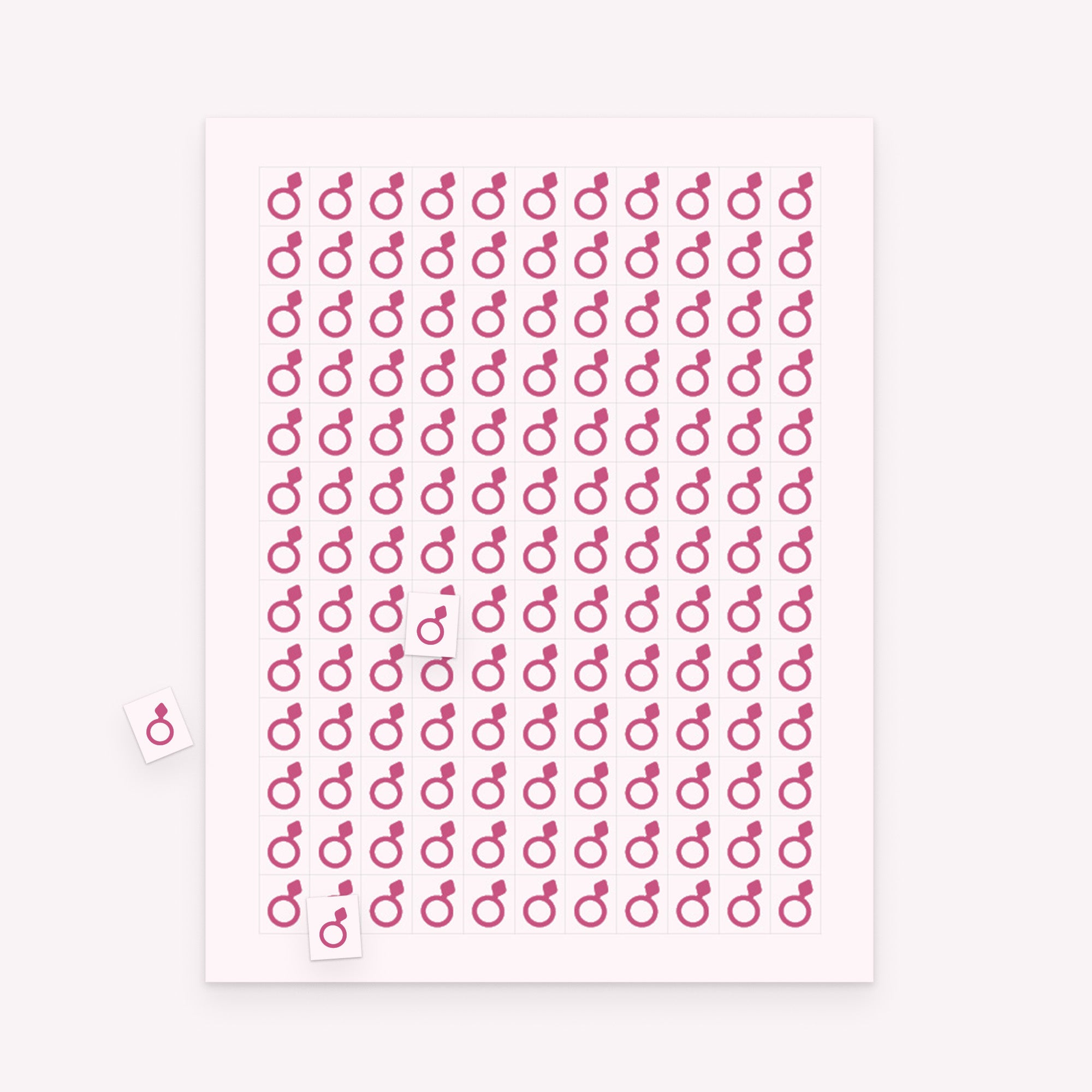 Printable bridal gift bingo markers sheet with rectangular markers and scattered pieces for tracking gifts