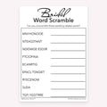 Bridal Word Scramble bridal shower printable activity card in black and white