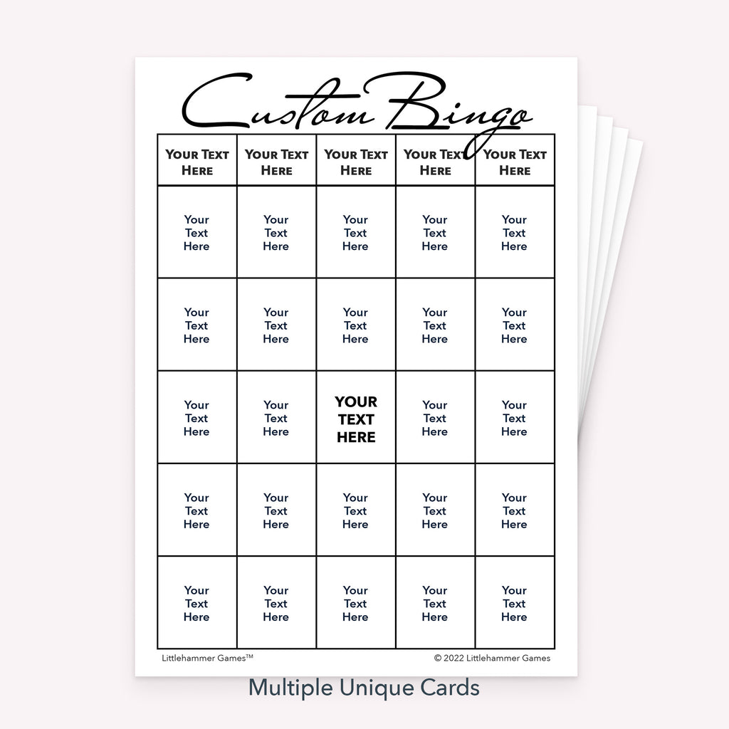 Custom Bingo Set Printable Game – Personalized Bingo Cards for Parties & Events