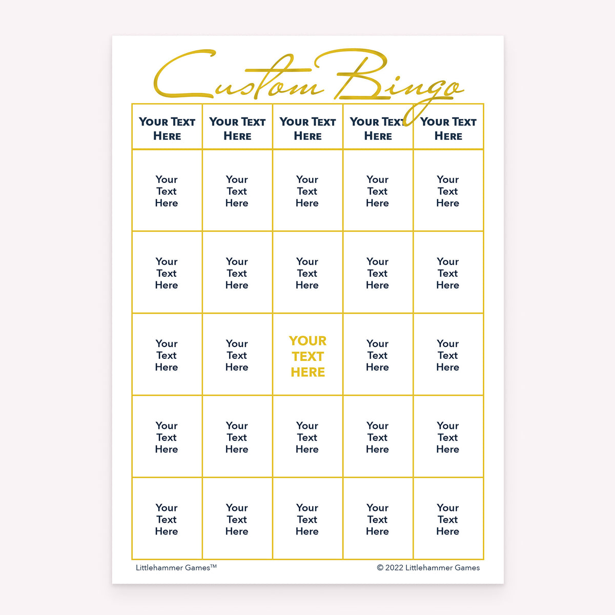 Custom Bingo Set Printable – Personalized Bingo Cards for Parties ...