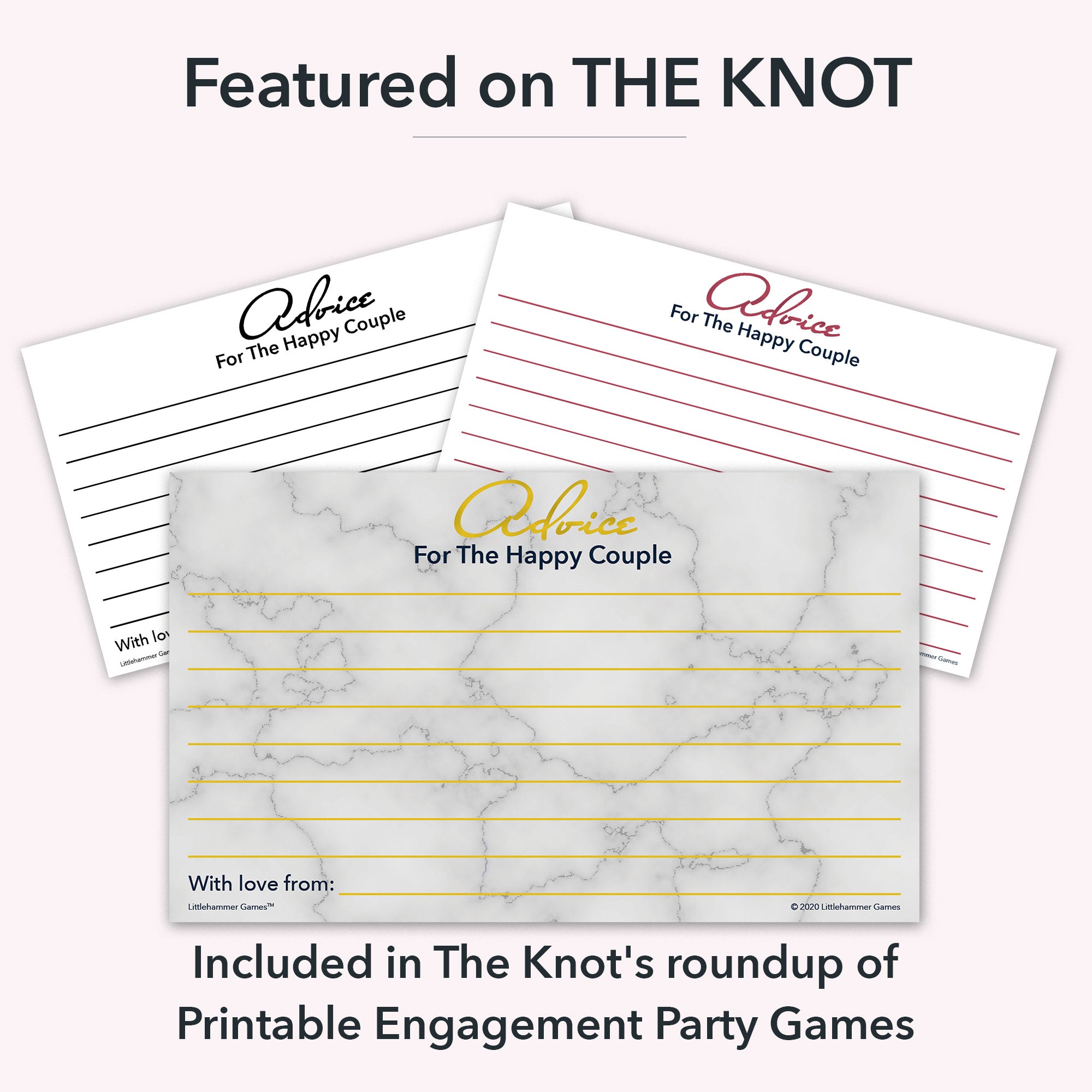 Advice for the Happy Couple printable engagement party game featured on The Knot