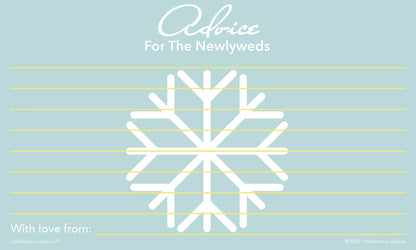 Printable snowflake Advice for the Newlyweds wedding keepsake card