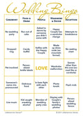 Gender Neutral Wedding Bingo printable wedding activity in gold and white style