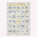 Bachelorette party Bachelorette Bingo game card printable in gold and marble design