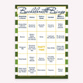 Bachelorette Bingo design bachelorette party printable green-striped card