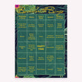 Bachelorette party Bachelorette Bingo printable game card in tropical green color scheme
