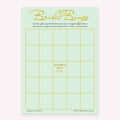 Mint and gold Bridal Gift Bingo game card