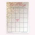 Glittery rose gold Bridal Gift Bingo game card