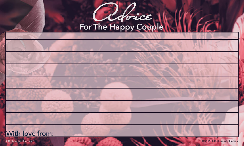 Dark floral Advice for the Happy Couple cards