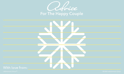 Snowflake-themed Advice for the Happy Couple cards