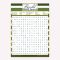 Bridal Word Search game card with a green-striped background