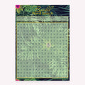 Bridal Word Search game card with a tropical leaves background
