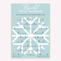 Snowflake style printable bridal shower Bridal Fill in the Blank card