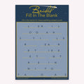 Shooting star-themed Bridal Fill in the Blank printable bridal shower game card