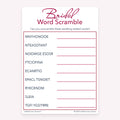 Rose gold design bridal shower printable Bridal Word Scramble card