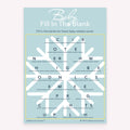 Snowflake printable Baby Fill in the Blank baby shower game card