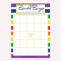 Rainbow-striped Bridal Gift Bingo game card