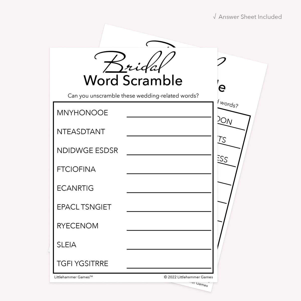 Scramble Scan Wedding Word Scramble With Answers